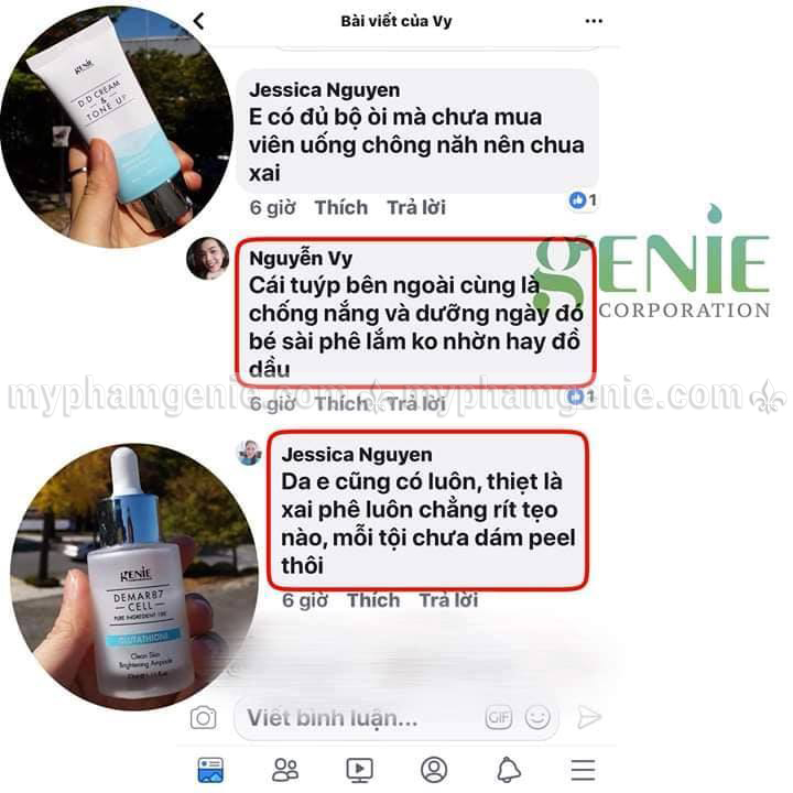 review serum hàn quốc genie | ampoule glutathione demar87