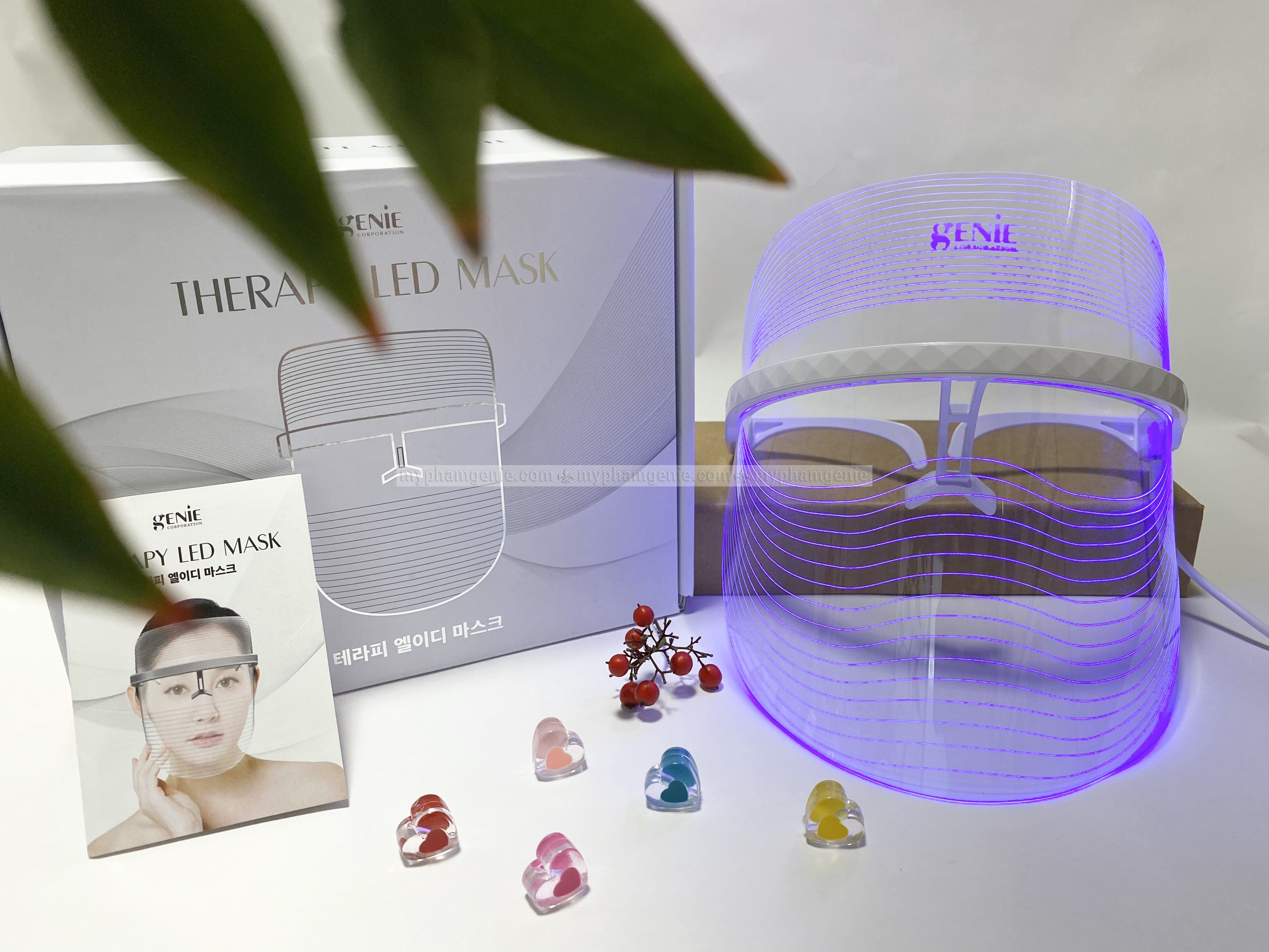 review mặt nạ ánh sáng sinh học genie | therapy led mask